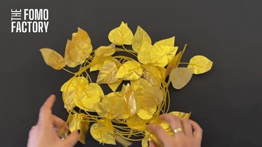 The FOMO Factory Golden Birthday Decoration Kit | Golden Balloons for Decoration, Banner, Aritficial Leaves, Confetti – Easy Unique Husband Wife Birthday Decoration Ideas – Surprise Party (GVine)
