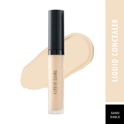 Swiss Beauty Liquid Light Weight Concealer With Full Coverage |Easily Blendable Concealer For Face Makeup With Matte Finish | Shade- Light - Moyen, 6g