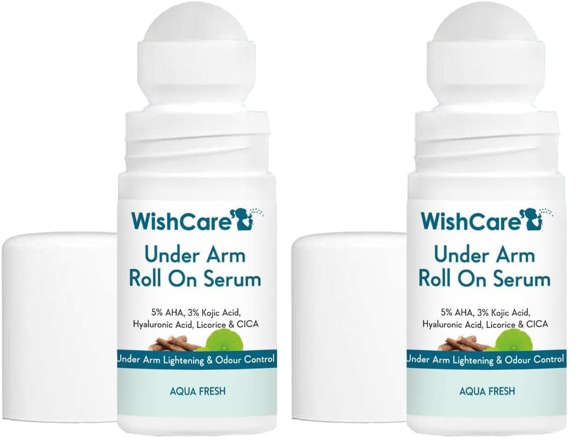 WishCare Underarm Roll On For Women & Men | Reduces Pigmentation, Brightens Skin & Prevents Body Odour | With AHA, Kojic Acid & Hyaluronic Acid | Long Lasting Aqua Fragrance | 50ml