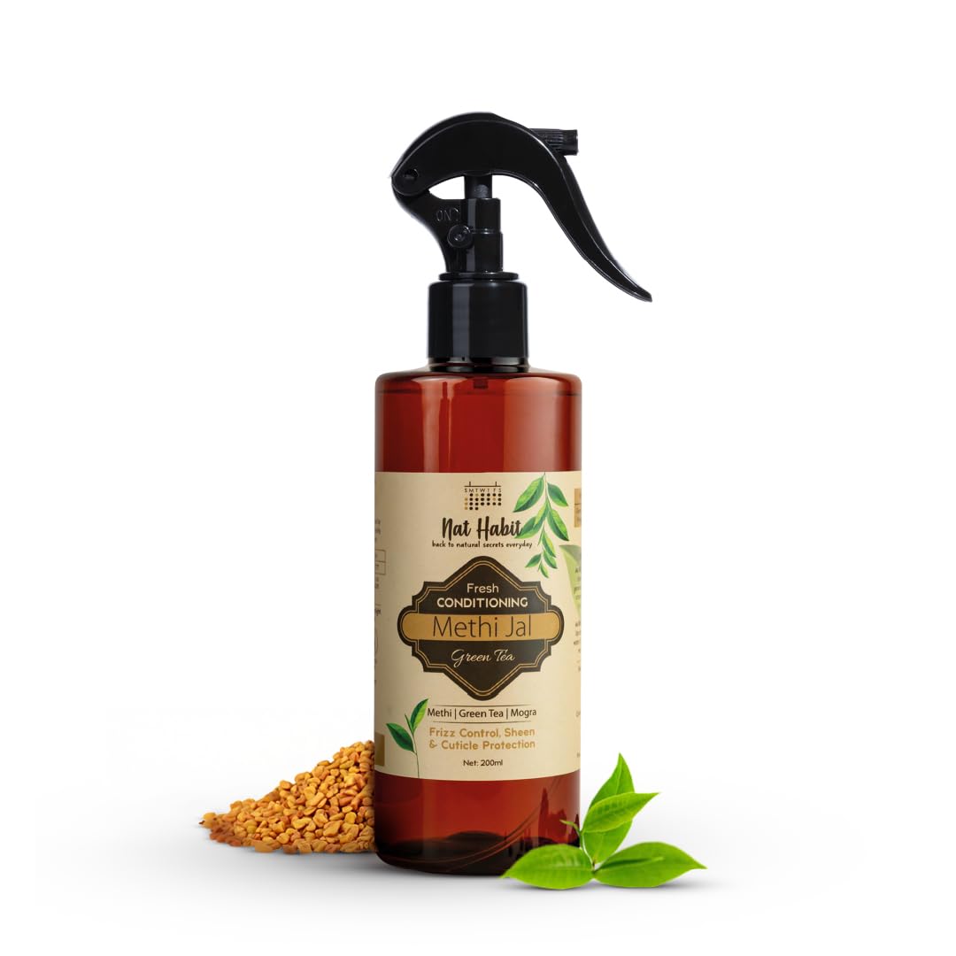Nat Habit Rosemary Water Conditioning Methi Jal - Hair Serum, Hair Spray For Hair Growth, Hairfall Control, Smoothening, Softening With Apple Cider Vinegar,Methi, Rosemary & Sage 200ml