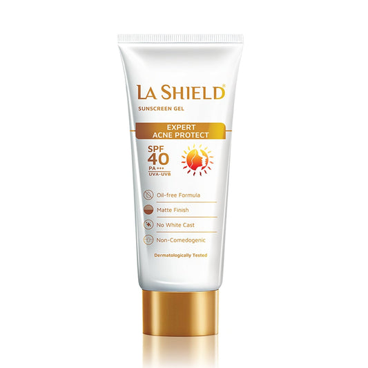 La Shield Lite SPF 50 PA+++ Mineral Sunscreen Gel | Skin brightening in 3 Weeks| No White cast | Broad spectrum | Oil-free | PA +++ | Dermatologist Prescribed | All Skin types | 50g