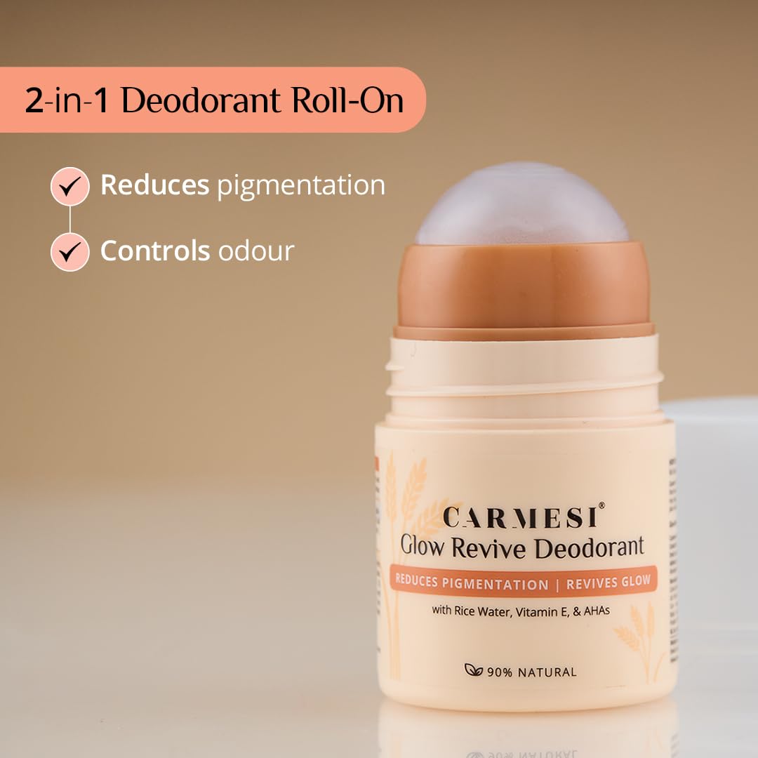 Carmesi Glow Revive Underarm Roll-On Deodorant for Women 50ml