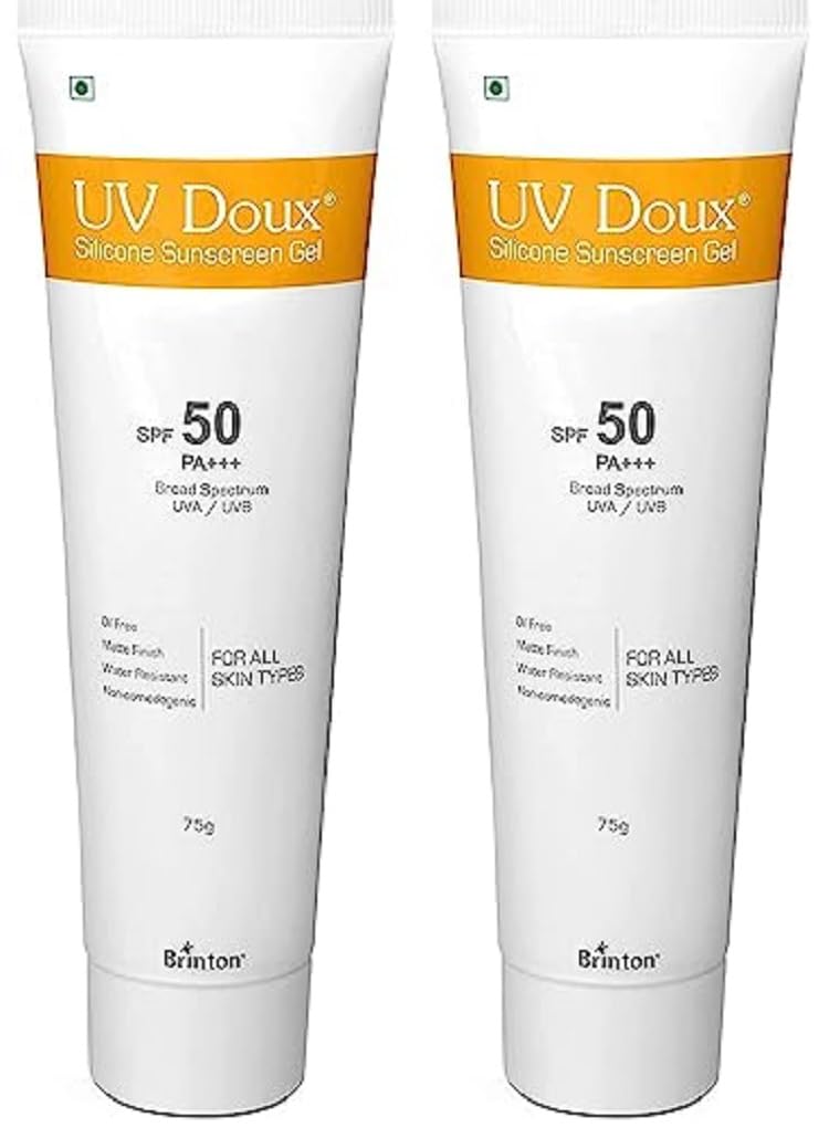 UV Doux Silicone Sunscreen Gel SPF 50 PA+++|India’s No.1 Dermatologist Recommended Brand|Invitro,In-Vivo Tested|UVA/UVB Protection, Benzene Free|No White Cast |Oily & Acne-Prone Skin |100 g