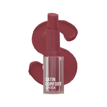 Swiss Beauty Satin Matte Lipstick, Hydrating, Roasted Brown, 3g