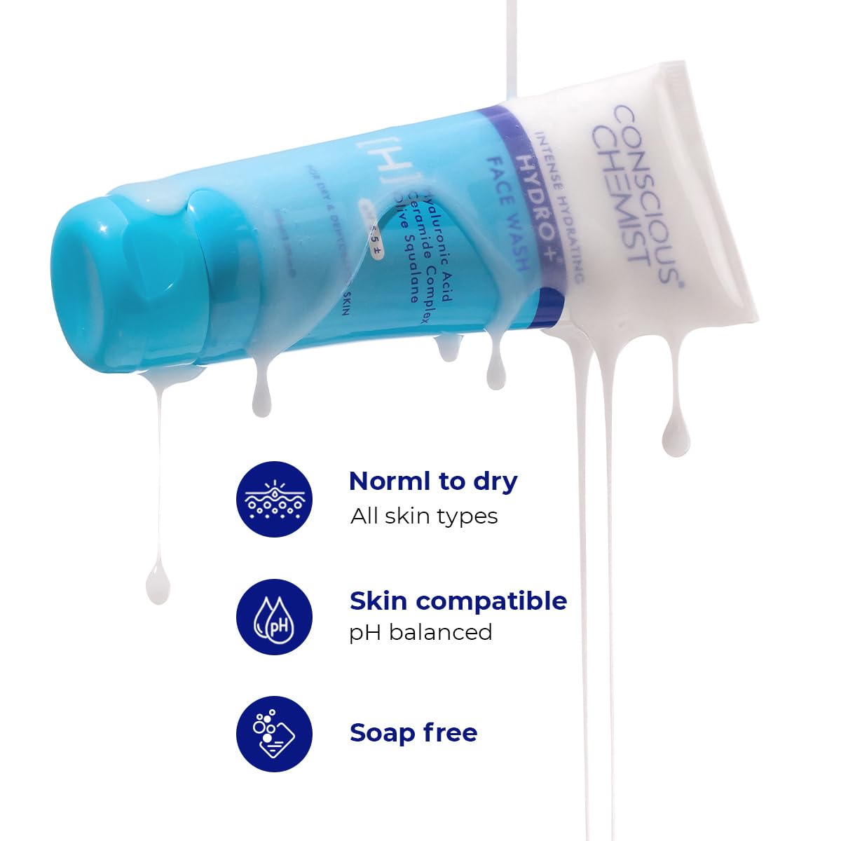 Conscious Chemist Gentle Face Wash 100ml Hydrating Cleanser for Dry Skin