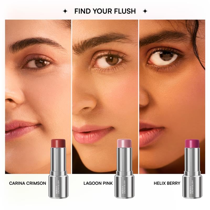 Luxury Nebula Cream Blush - Lagoon Pink, 3-in-1 Tint for Cheeks, Lips & Eyes