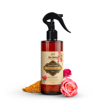 Nat Habit Rosemary Water Conditioning Methi Jal - Hair Serum, Hair Spray For Hair Growth, Hairfall Control, Smoothening, Softening With Apple Cider Vinegar,Methi, Rosemary & Sage 200ml