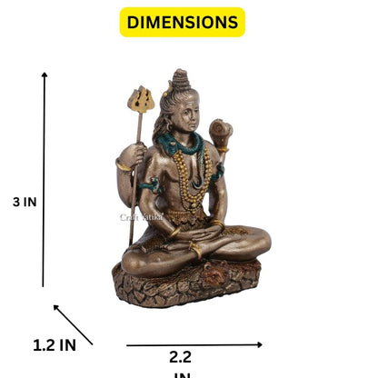 Collectible India Lord Shiva Idol Shiv Padmasana Sitting Statue | Gift Item for Home Family and Friends (3.1 Inches)