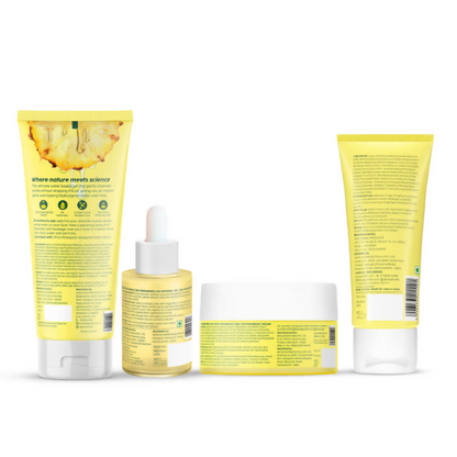 PLIX The Plant Fix Pineapple De-pigmentation Regime Facewash, Serum, Moisturizer & Sunscreen Combo