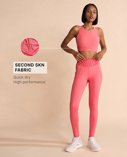 Kica Women High Impact & Full Coverage Mesh Sports Bra Apple
