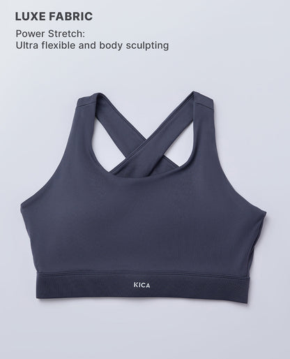 Luxe Crostini Full Coverage And High-Impact Sports Bra Grey