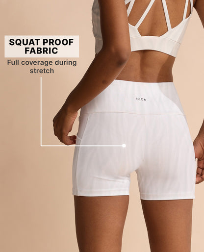 High Waisted Second SKN Booty Shorts Animal print White