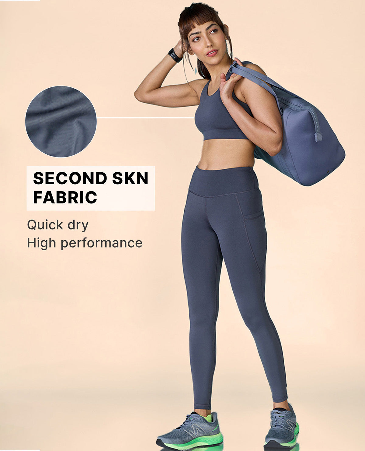 Crostini Full Coverage Sports Bra Grey