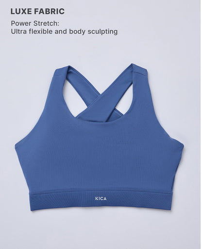 Luxe Crostini Full Coverage And High-Impact Sports Bra Blue