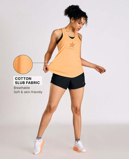 Everyday Cotton Longline Tank Top Orange