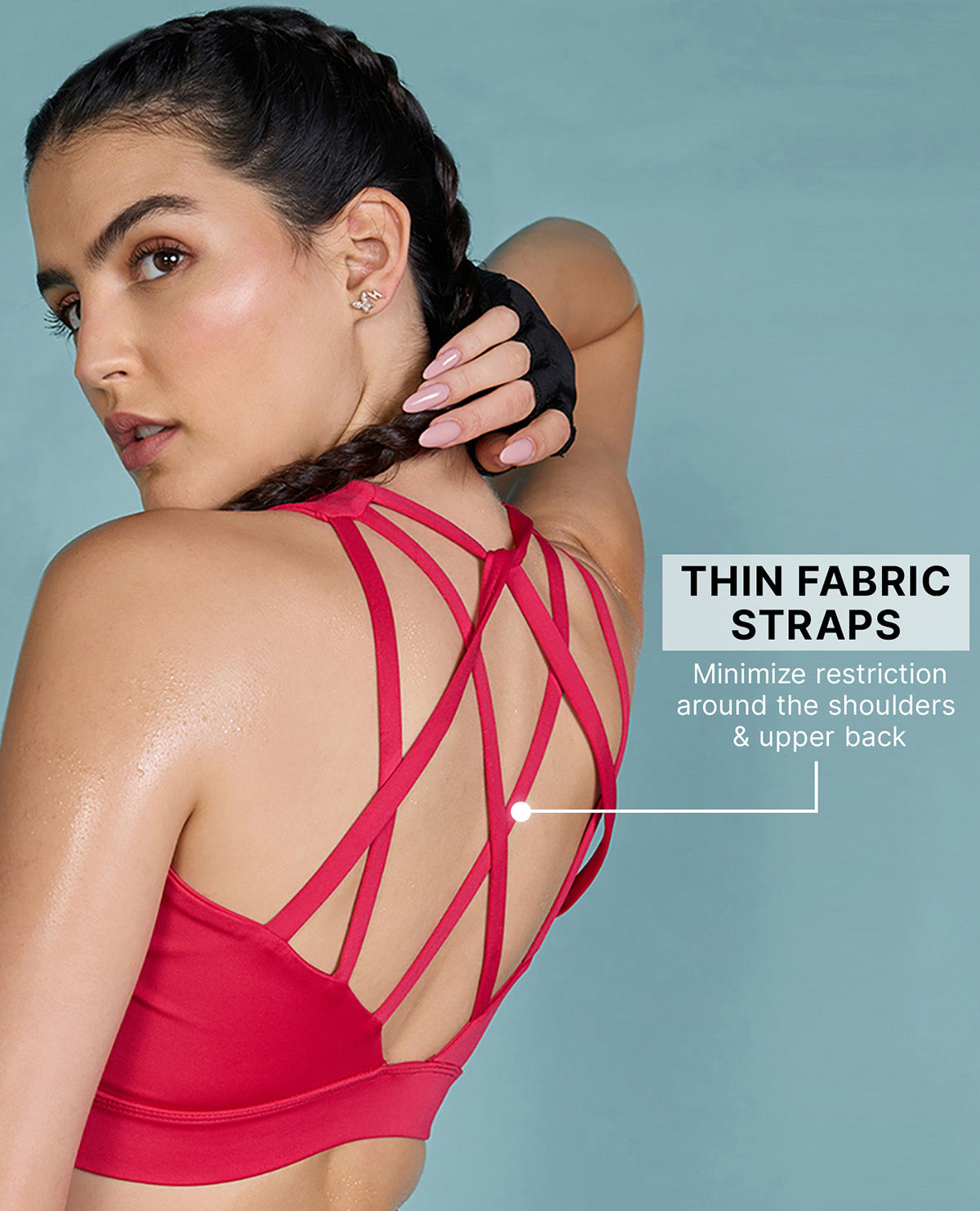 Strappy Mid-Impact Sports Bra with Removable Pads Apple