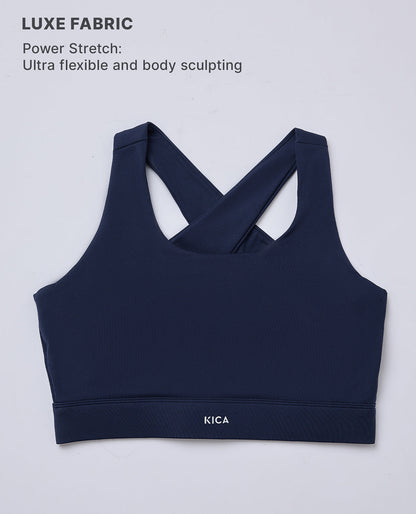 Luxe Crostini Full Coverage And High-Impact Sports Bra Navy Blue
