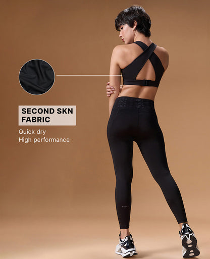 Crostini Full Coverage Sports Bra Black