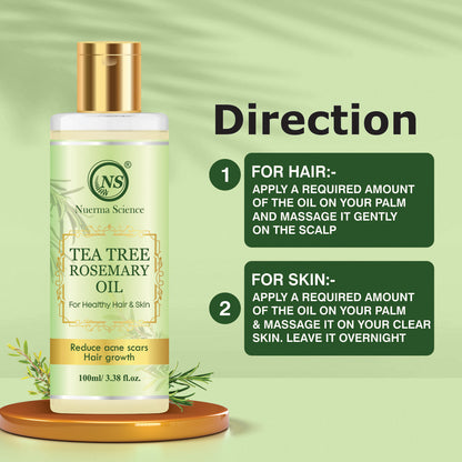 Nuerma Science Tea Tree Rosemary Oil For Healthy Skin & Hair Growth