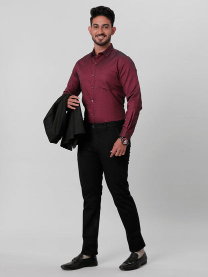 Men Linen Cotton Black Pant with Trim Fit  LC2