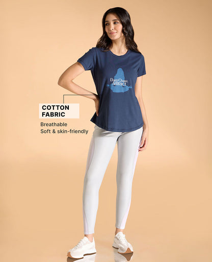 Kica Regular Fit Everyday Cotton Top Navy Blue