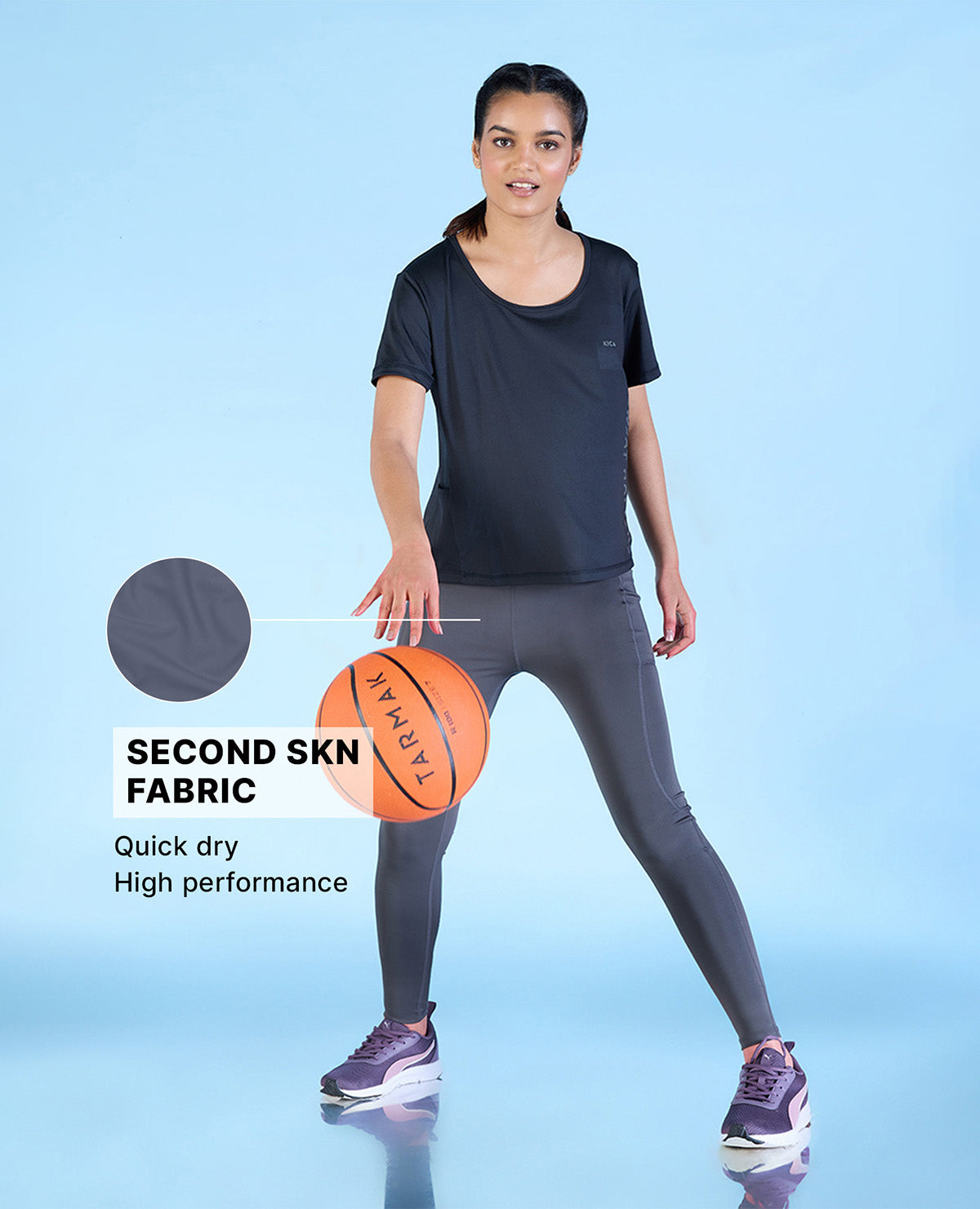 Mid Rise Criss Cross Leggings Grey