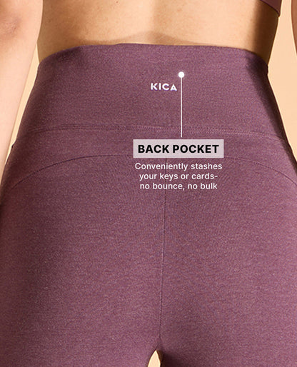 Kica Criss Cross Cotton Flare Comfort Pants Plum