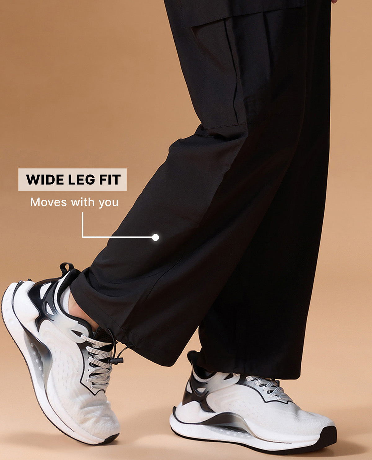 Kica High Waist Cargo Pants in Quick Dry Performance Fabric Black