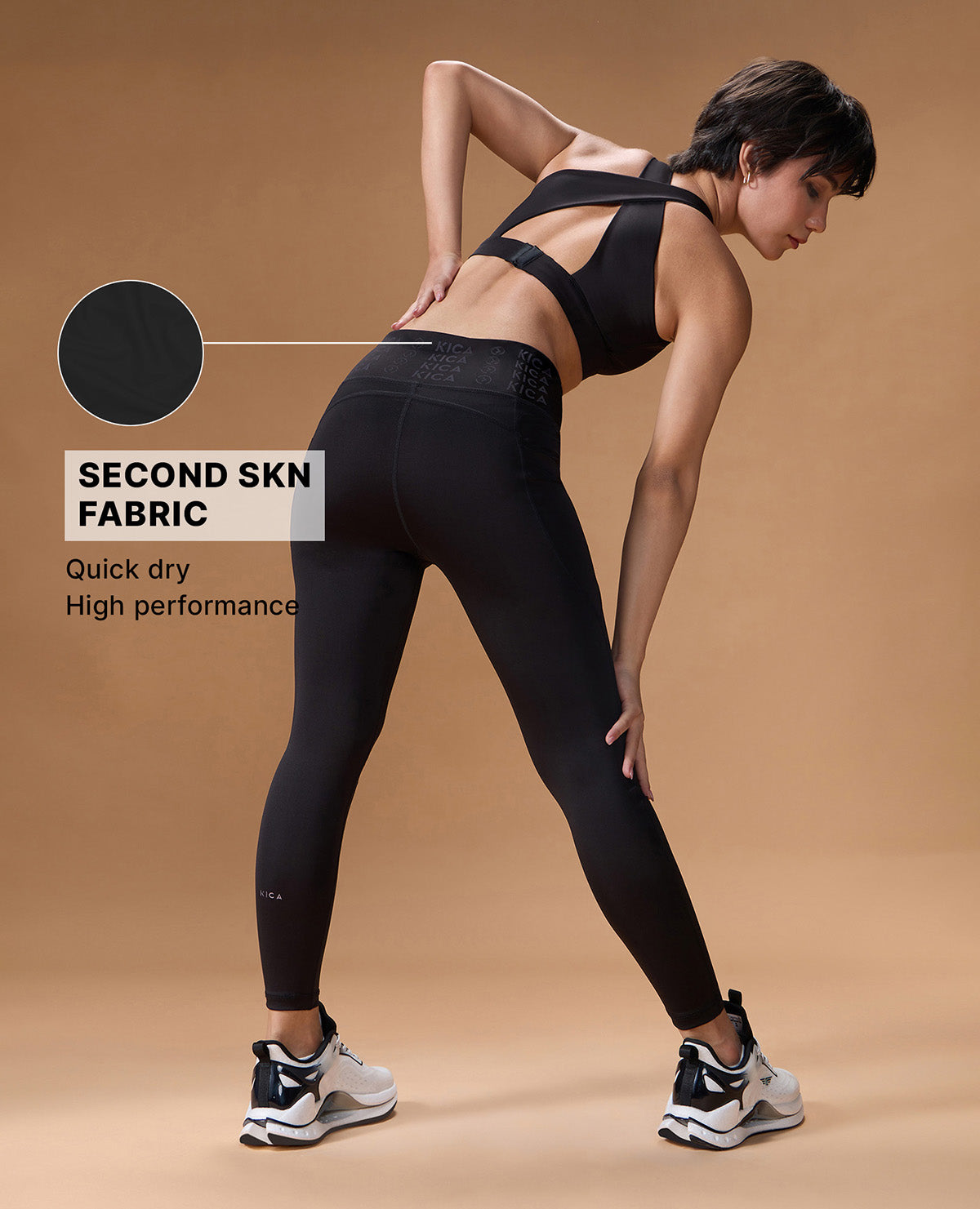 Mid Rise Criss Cross Leggings Black