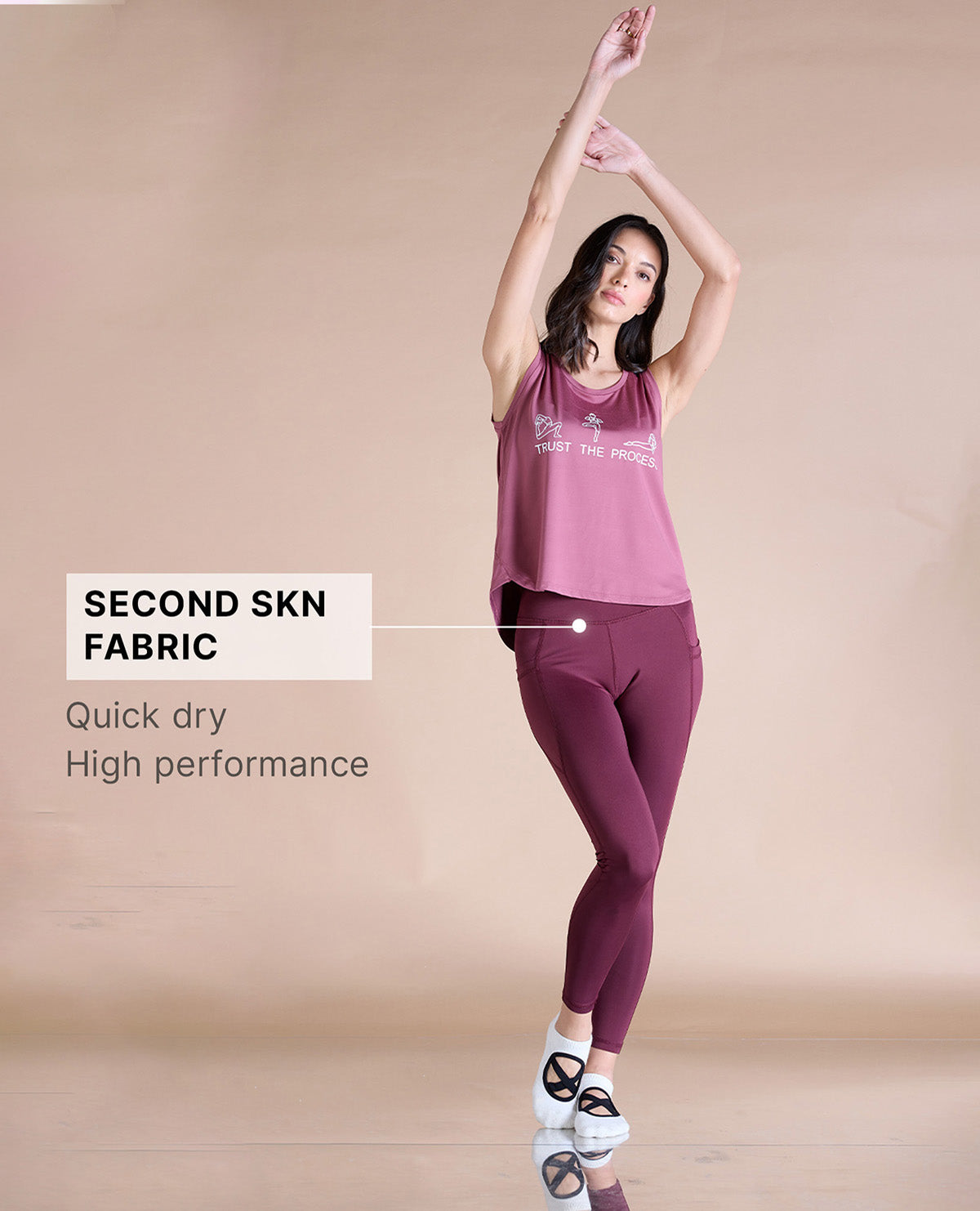 High-Waisted Workout Leggings Plum