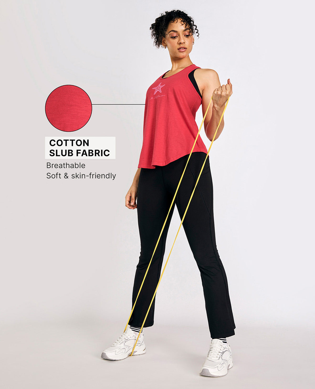 Everyday Cotton Longline Tank Top Red