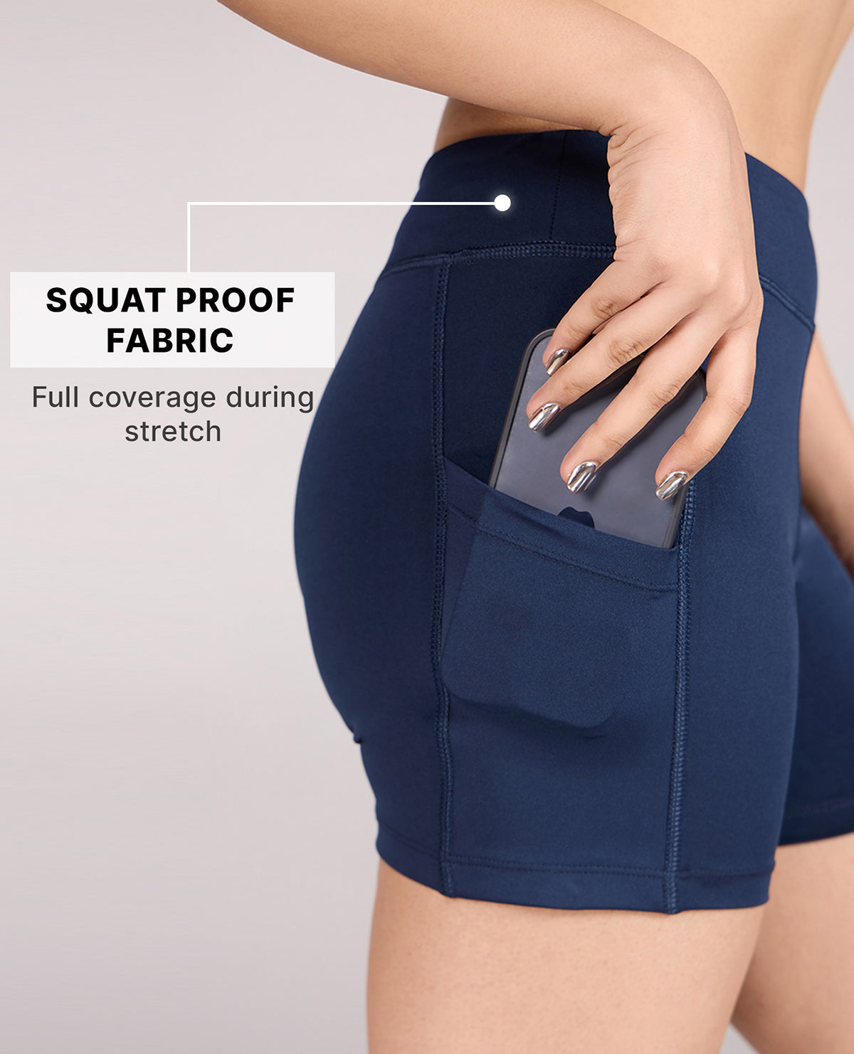 Kica High-Waisted Workout Booty Shorts Navy Blue