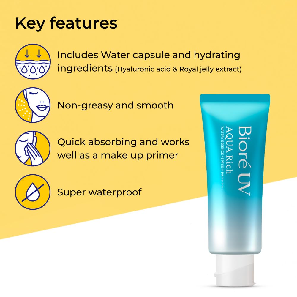 Bioré UV Aqua Rich Watery Essence SPF50+ PA++++ Sunscreen 70g, All