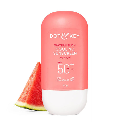Dot & Key Watermelon Hyaluronic Cooling Sunscreen In-Vivo Tested SPF 50 PA+++| For Moisturized Skin | UV + Blue Light Protection| Lightweight | No White Cast | Boosts Vitamin D Absorption I Quick Absorbing | 30g