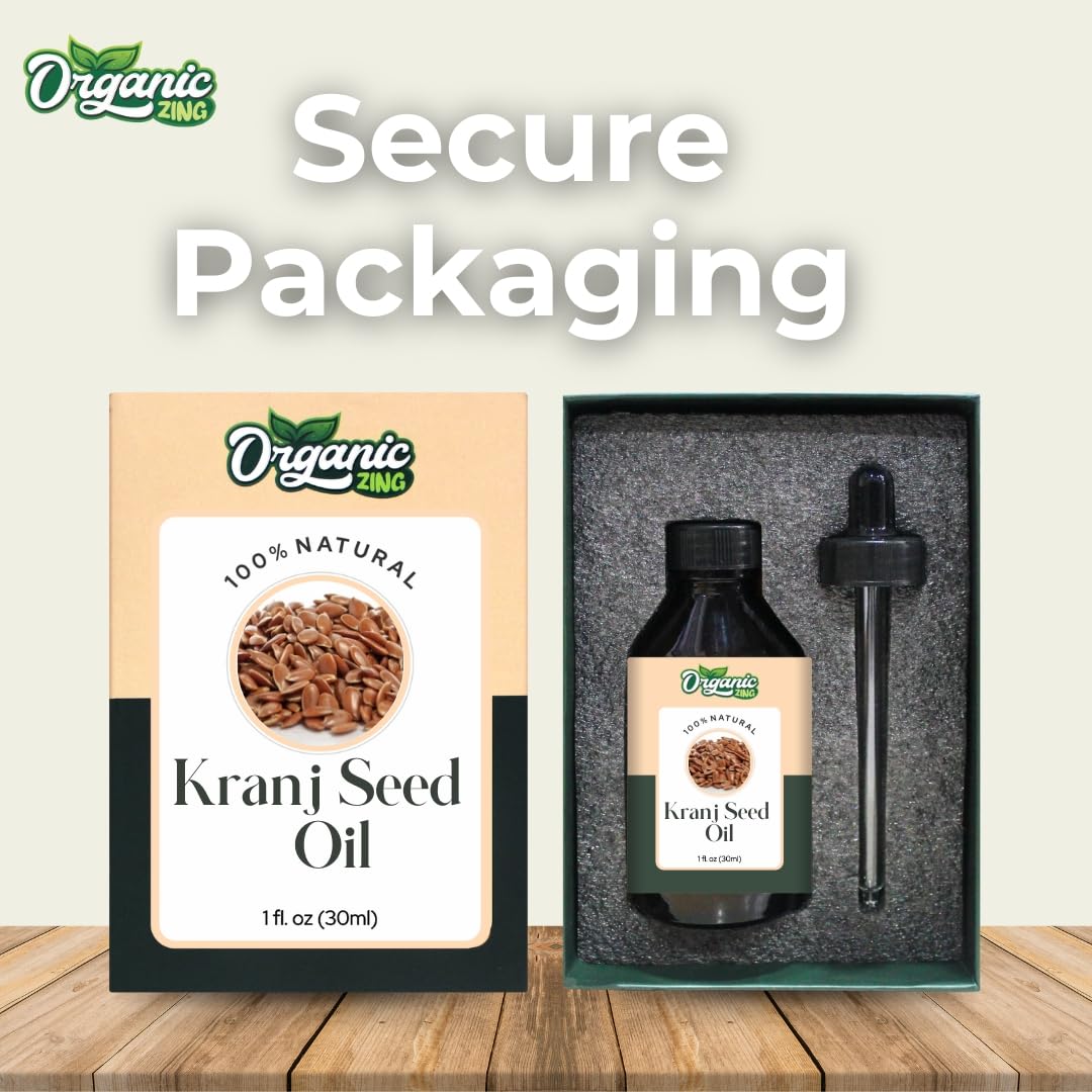 Organic Zing Karanj Seed (Pongamia Pinnata) Oil | Pure & Natural Carrier Oil for Skincare, Hair Care & Massage