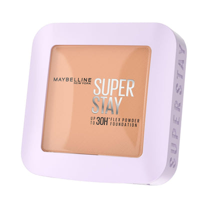 Maybelline New York Super Stay Flex Powder Foundation, 220, Full Coverage, 30H Flexible Wear, Oil-Control Transfer Proof, Waterproof & Sweatproof, 9g