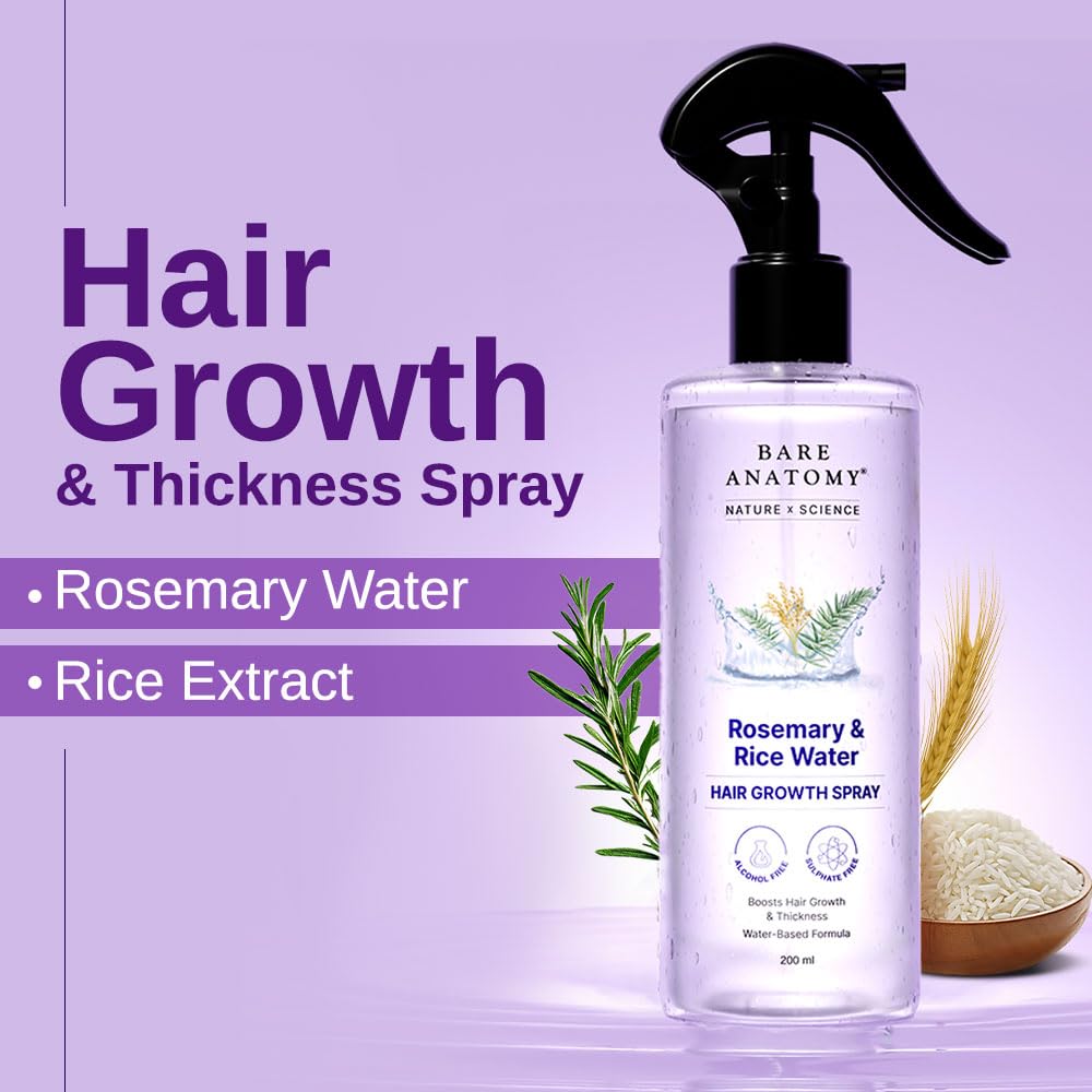 Rosemary Rice Water Hair Spray for Growth & Shine 200ml