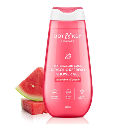 Dot & Key Cica & 1% Salicylic Daily Exfoliating Shower Gel | Niacinamide Infused | Body Wash for Oil & Acne Control | Reduces Body Acne & Smoothes Irritation | Clean, Acne Free Skin | 250ml