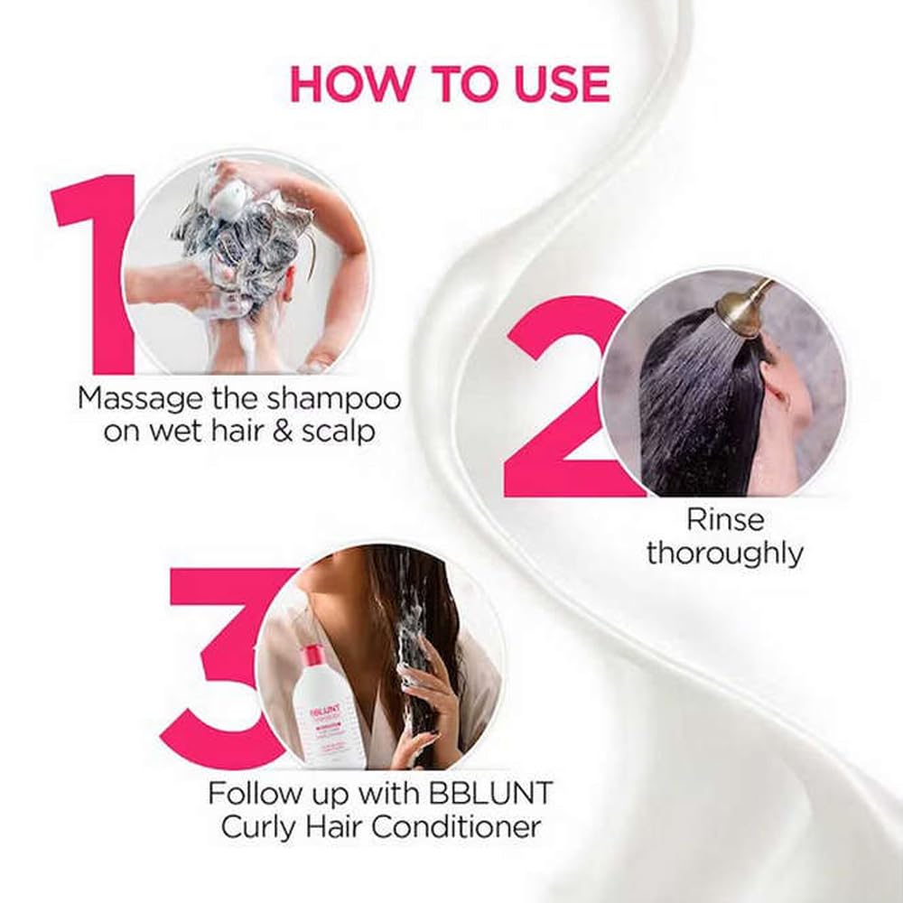 BBLUNT Curly Hair Shampoo with Coconut Water & Jojoba Oil - 300 ml