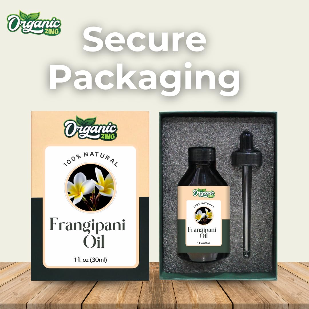 Organic Zing Frangipani (Plumeria alba) Oil | Pure & Natural Essential Oil for Skincare, Massage, Aroma & Diffuser