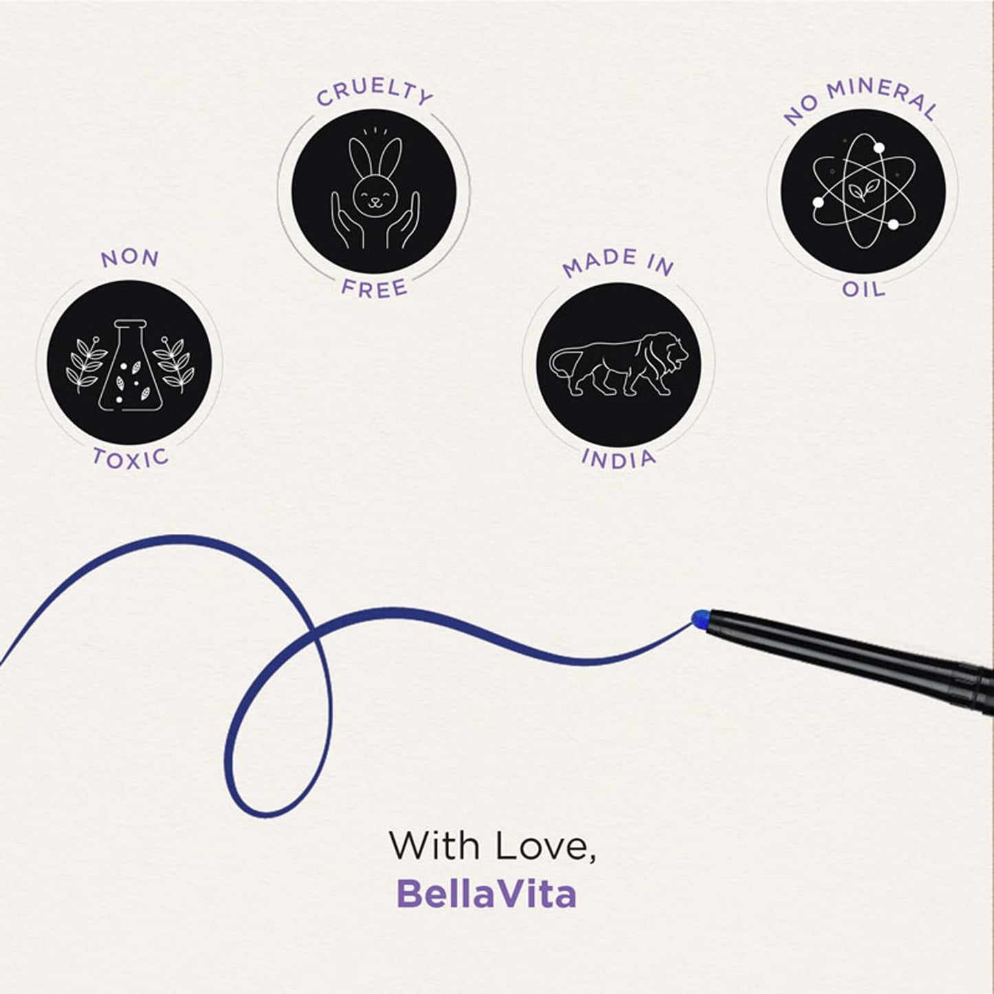BELLAVITA Intense Drama Waterproof Eyeliner, Black, Matte Finish, Smudge - Proof, Fast - Drying, Felt Tip Applicator, Enriched with Biotin, 3.5 ml - Vamzn#