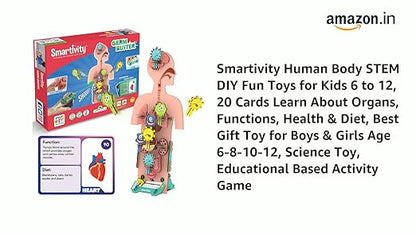 Smartivity Human Body Toy for Kids 6-12 Years|Body Organs & Functions|Birthday Gifts for Unisex|DIY Science Toys 6,7,8,9,10,11,12,13,14 Years Old I STEM Building Set Wooden Construction Game,79 Pcs