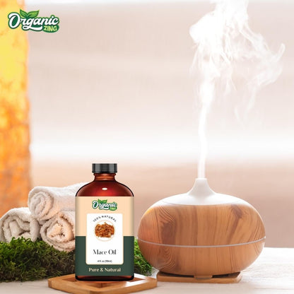 ORGANIC ZING Mace (Myristica Fragrans) Oil | Pure & Natural Essential Oil for Skin Care, Haircare, Aroma & Diffusers
