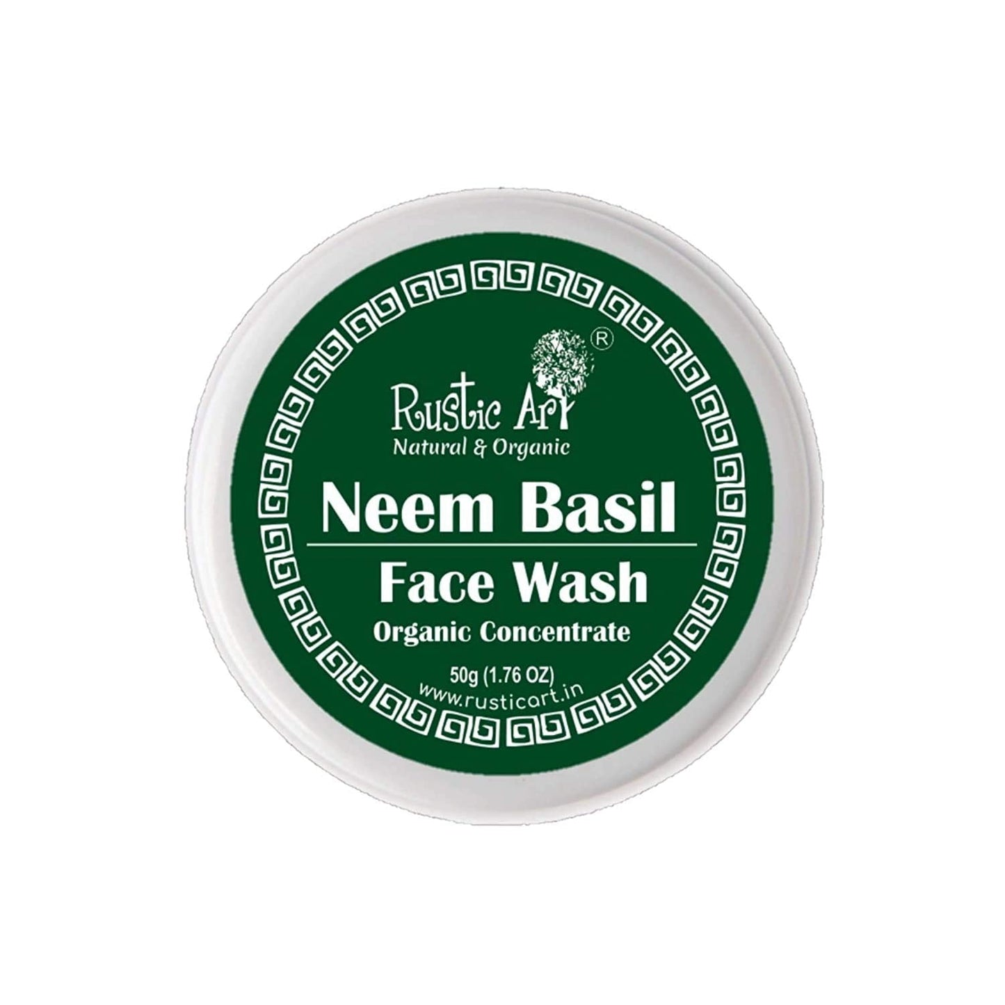 Rustic Art Neem Basil Face Wash Concentrate | Acne & Pimple Control | Deep Cleansing 3X Long Lasting Gel | Organic & Herbal | Sulphate & Paraben Free | Best for Oily & Acne-Prone Skin | 50g
