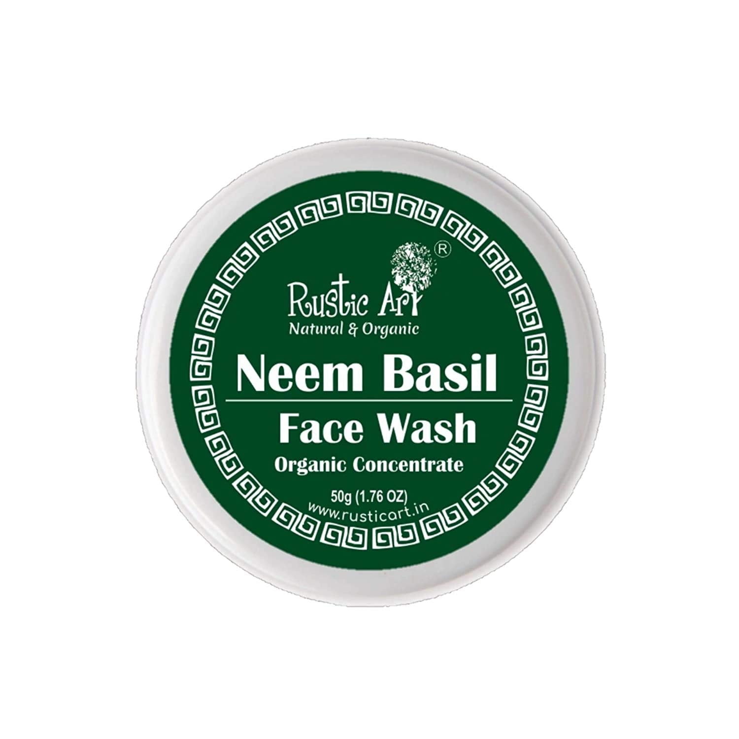Rustic Art Neem Basil Face Wash Concentrate | Acne & Pimple Control | Deep Cleansing 3X Long Lasting Gel | Organic & Herbal | Sulphate & Paraben Free | Best for Oily & Acne-Prone Skin | 50g