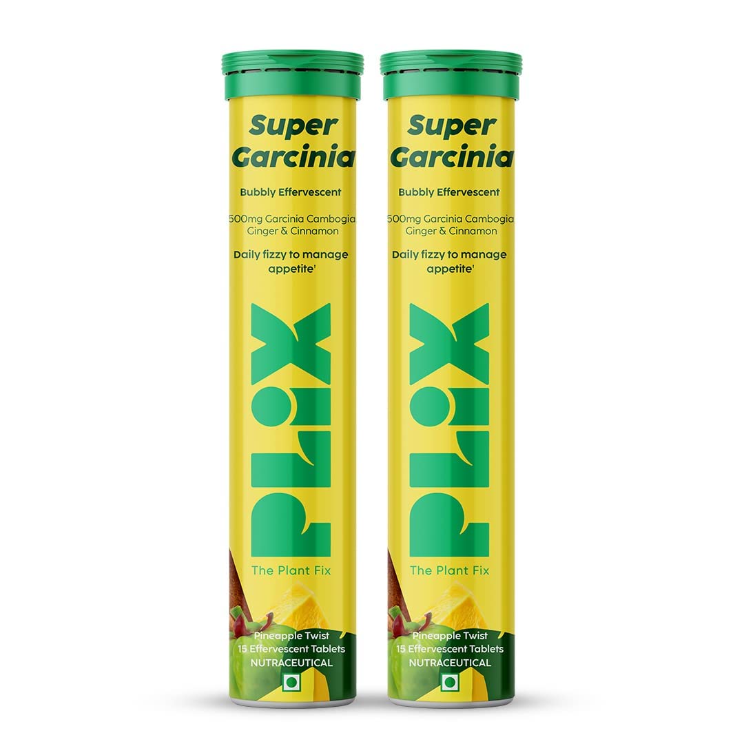 Plix Garcinia Cambogia Effervescent Tablets for Weight Loss, 4-Pack
