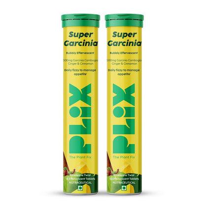 Plix Garcinia Cambogia Effervescent Tablets for Weight Loss, 4-Pack