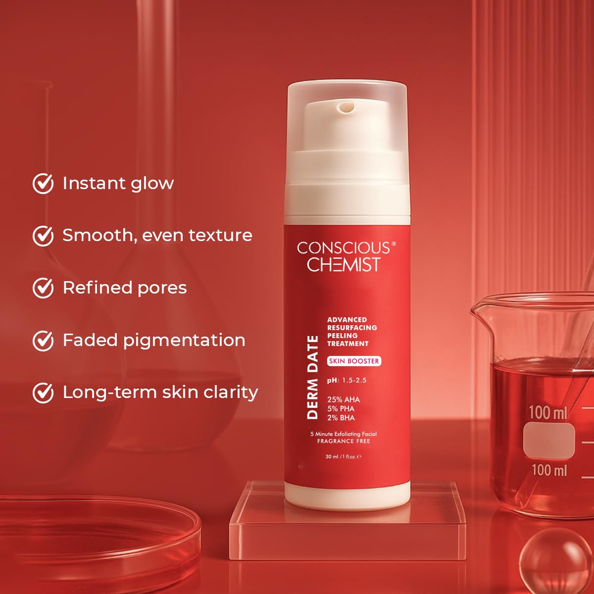 Conscious Chemist Advanced AHA BHA Peeling Solution 30ml Exfoliating Serum