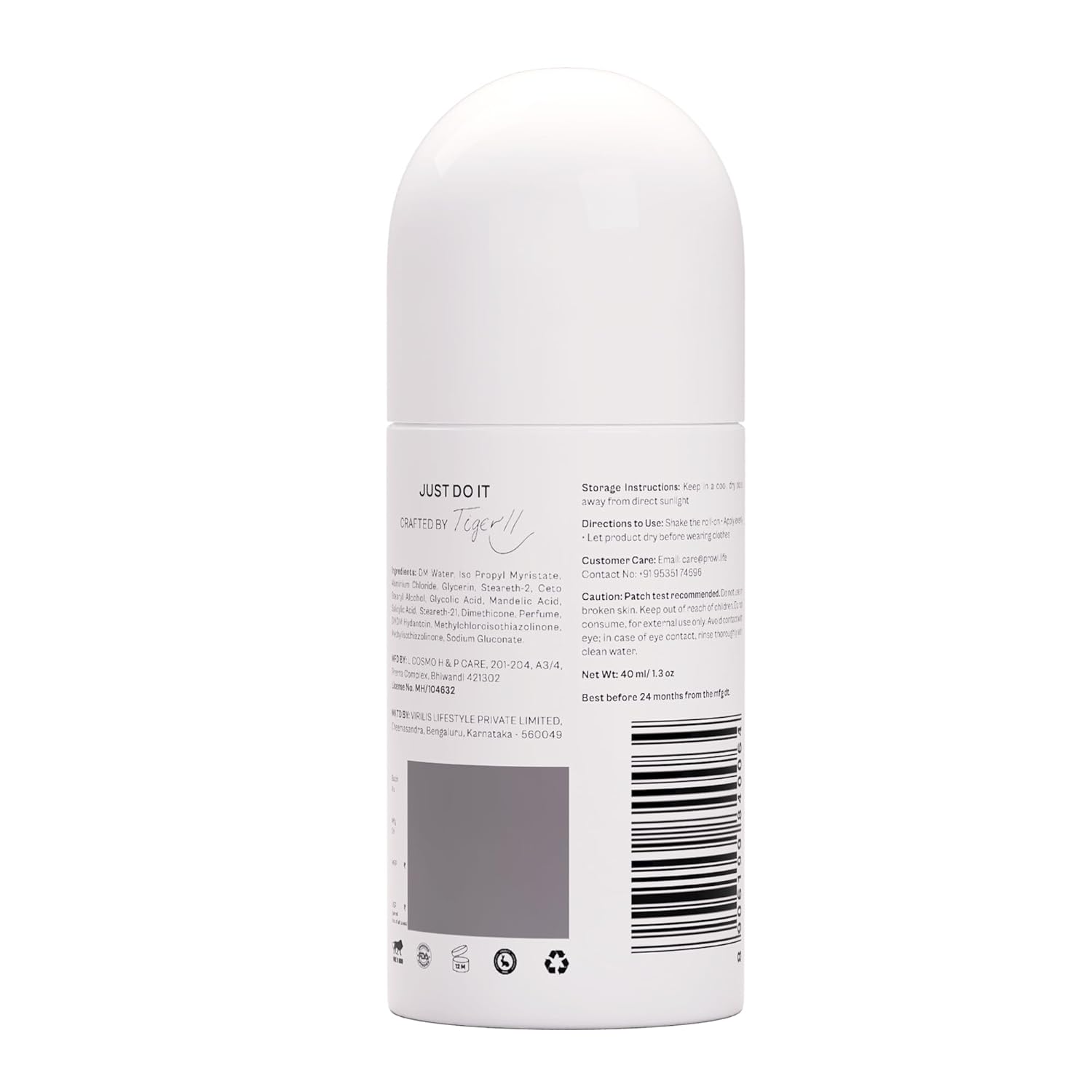PROWL Men's AHA BHA Underarm Roll-On Deodorant, 40ml