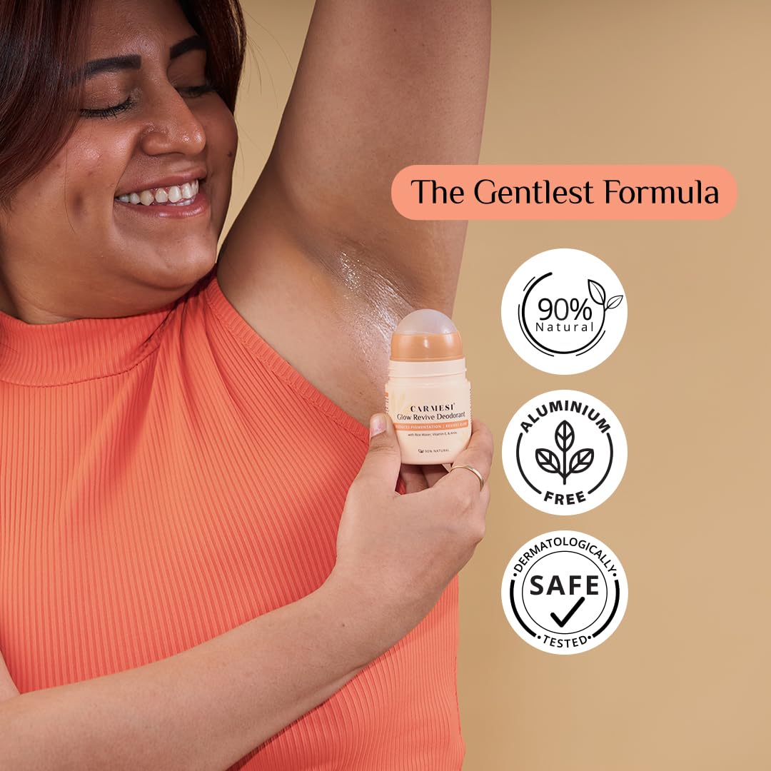 Carmesi Glow Revive Underarm Roll-On Deodorant for Women 50ml